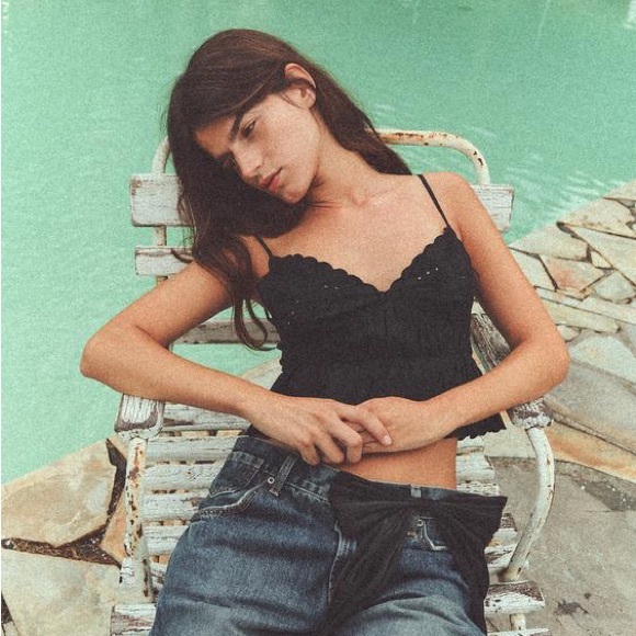 Zara Embroidered Black Lace Cami Top - Picture 6 of 9